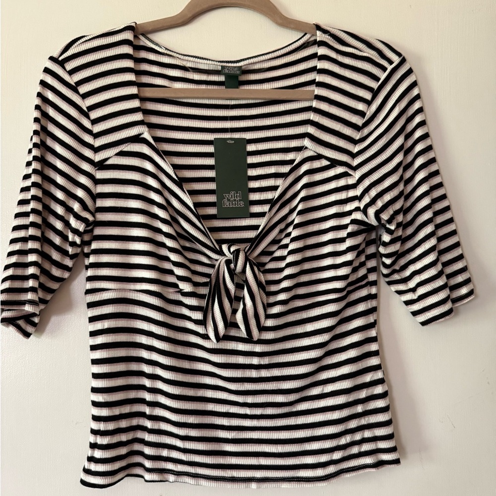 Wild Fable Striped Sweetheart style Top - L NWT